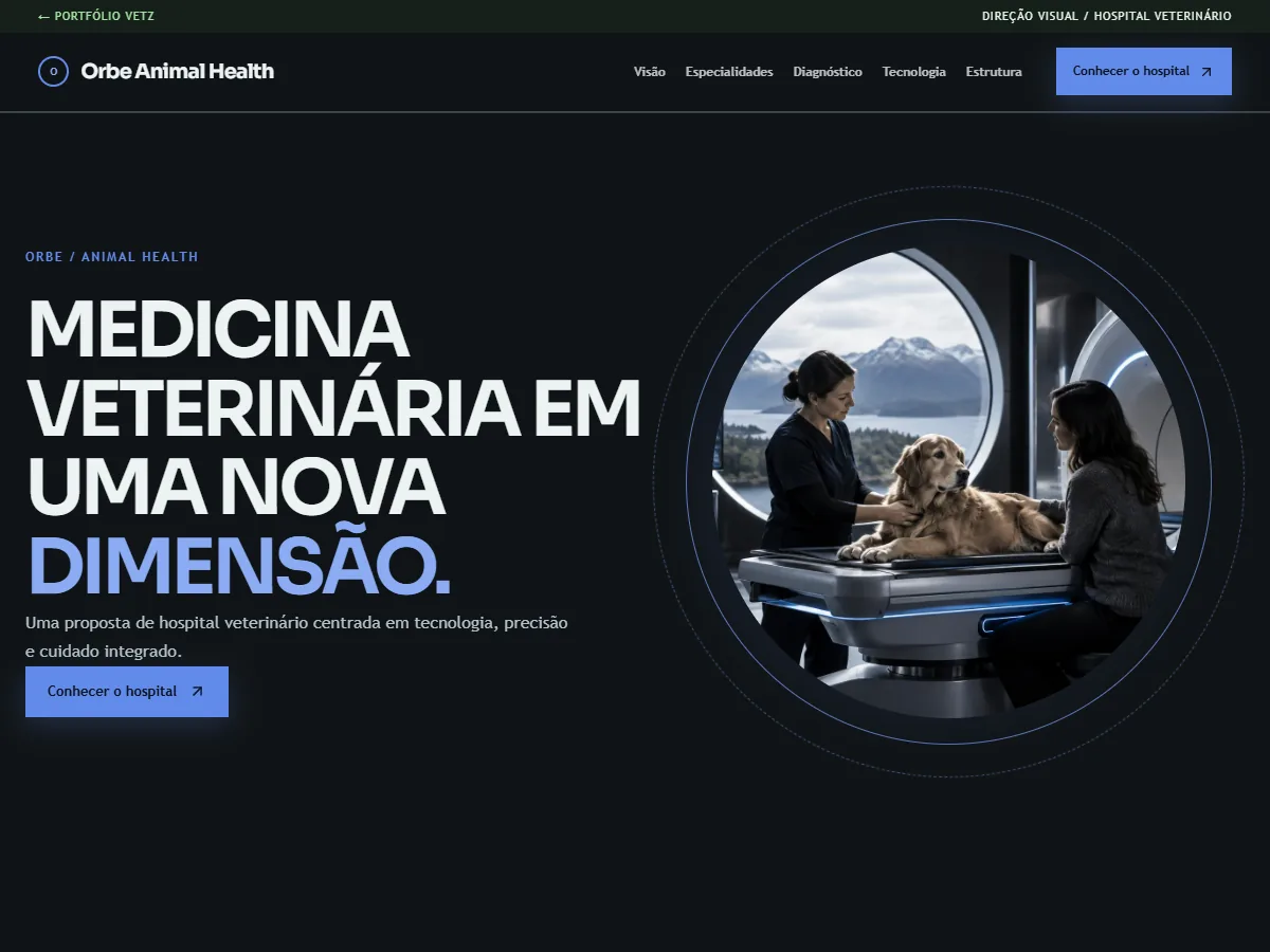 Prévia da página inicial de Orbe Animal Health
